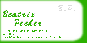 beatrix pecker business card